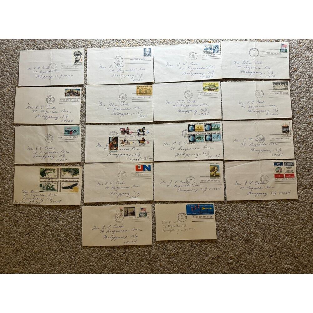 Lot of 18 Envelopes & Various Different Types Of First Day of Issue Stamps 1970